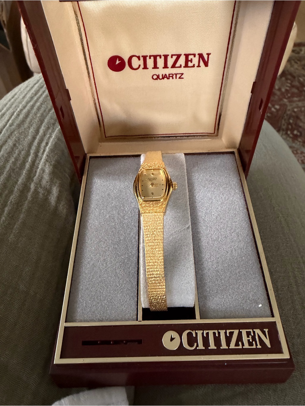 Vintage Citizen GoldTone Ladies Dress Watch With Textured Bracelet